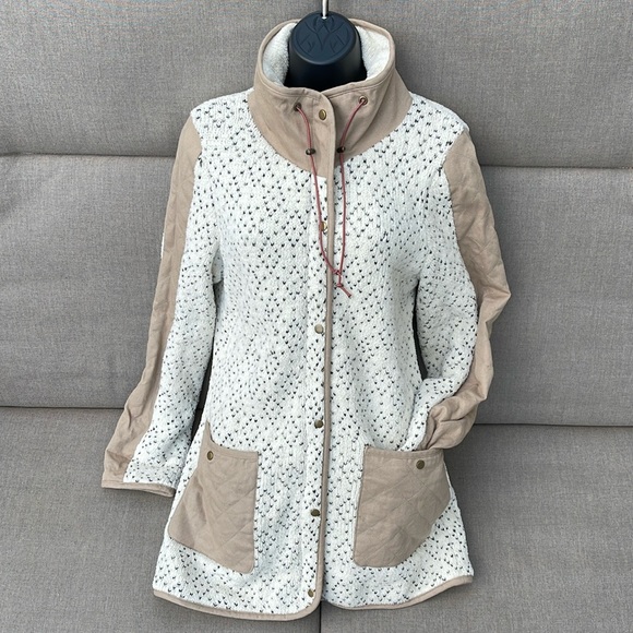 Anthropologie Jackets & Blazers - Anthropologie Quilted Jacket in Cream and Tan